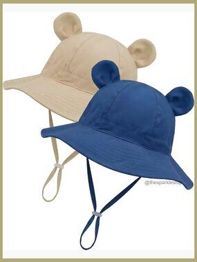 UPF 50+ Adjustable Sun Hat 2-Pack with Wide Brim Bear Ears